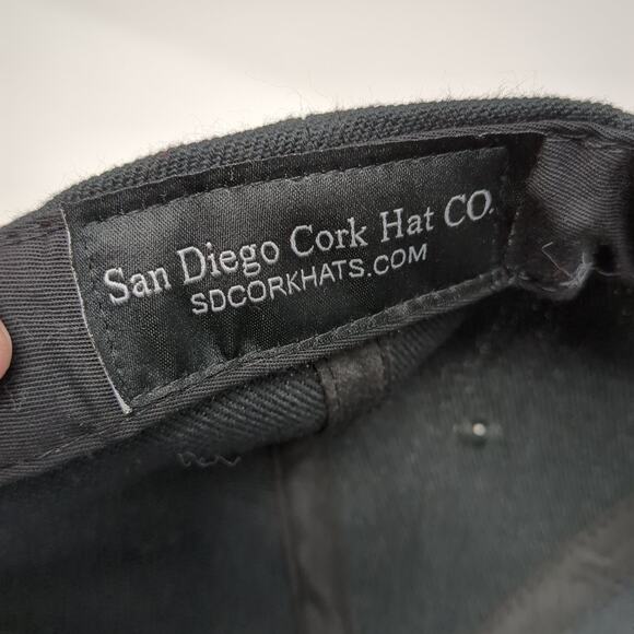 California Patch Snapback Hat Black One Size Flat Brim San Diego Cork Hat - Picture 9 of 9